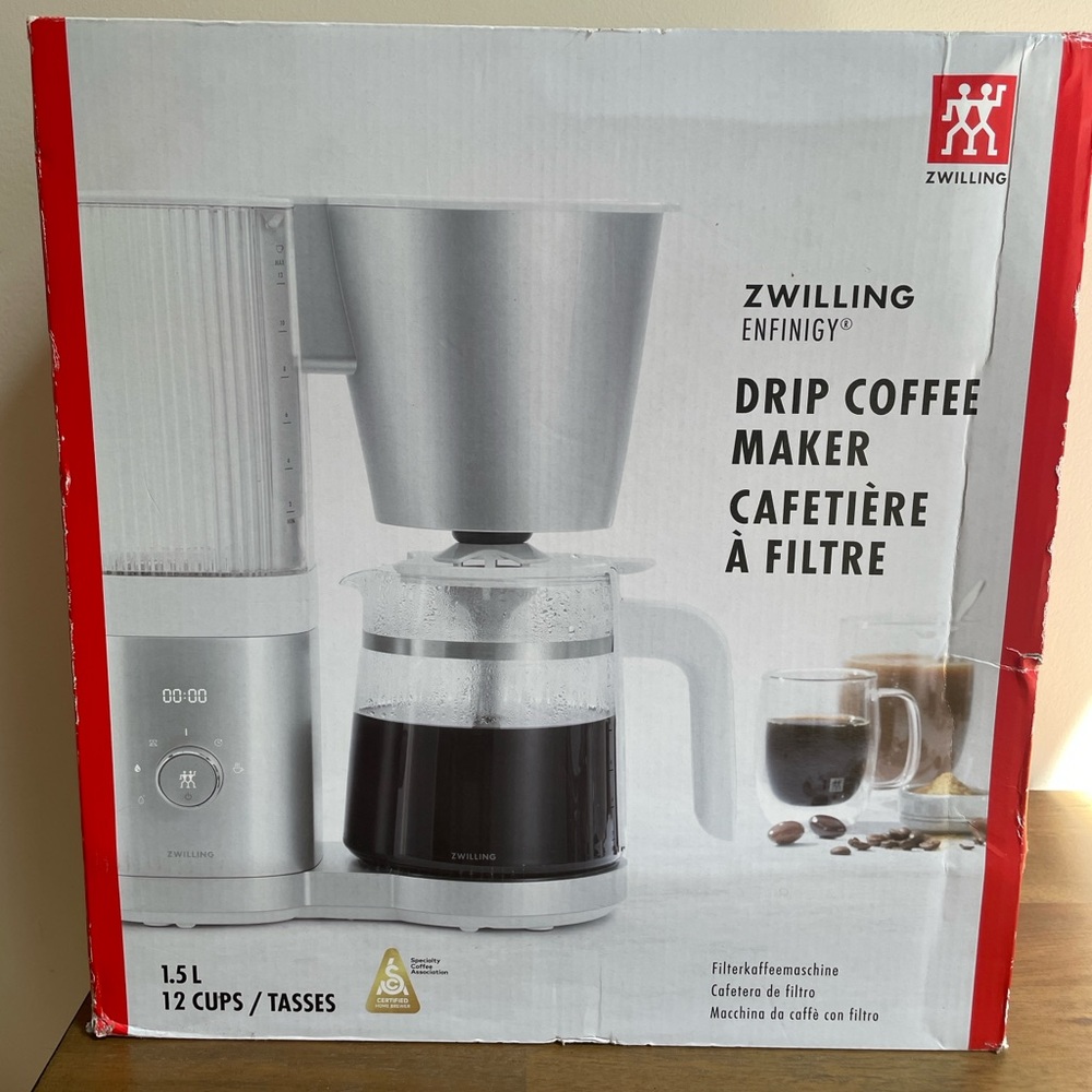 ZWILLING ENFINIGY Glass Drip Coffee Maker 12cup Black Matte silver
